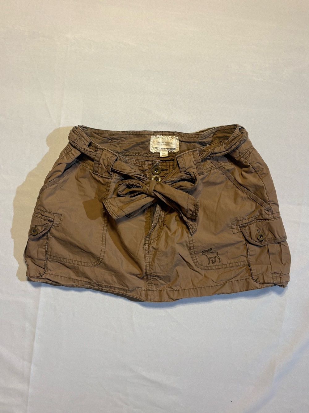 Abercrombie & Fitch Brown Tie-Waist Mini Skirt